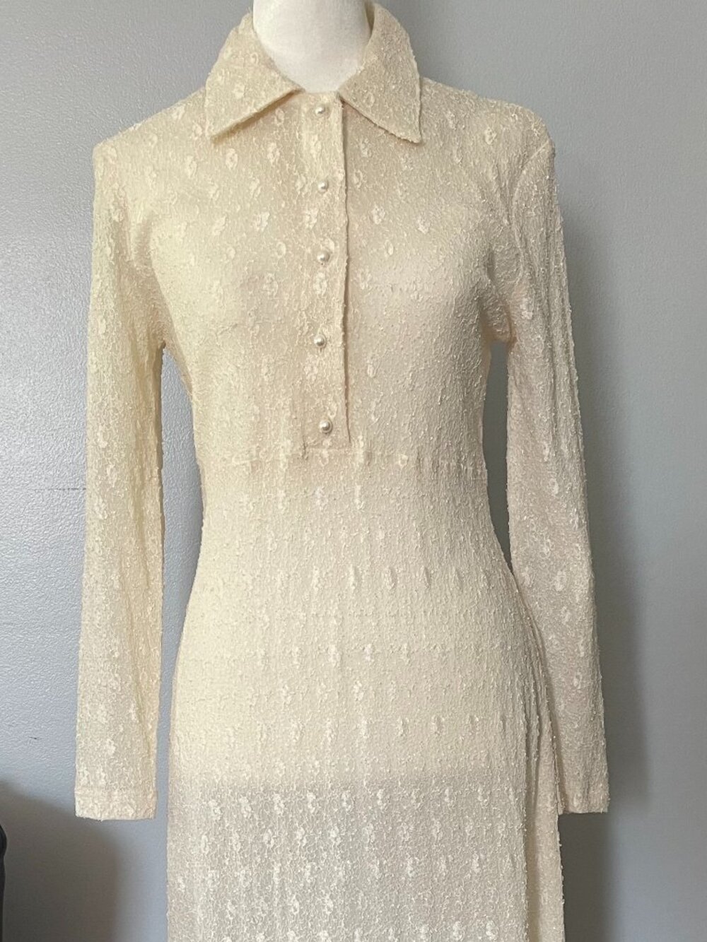 Vintage Ivory Lace Maxi Dress